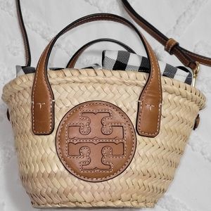 TORY BURCH Ella Straw Basket Micro Tote